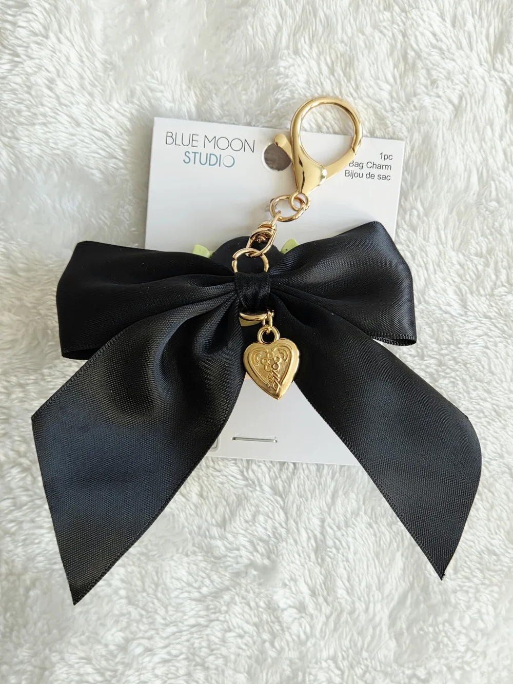 Black Bow Clay Doll With Cookie Bag Charm Adorable Keychain